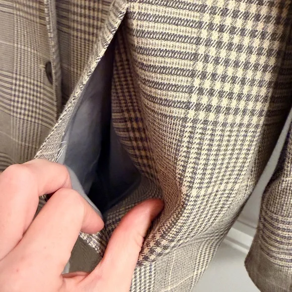 Madewell The Dorset Blazer in Galloway Plaid Grey and White size XS - Picture 7 of 13
